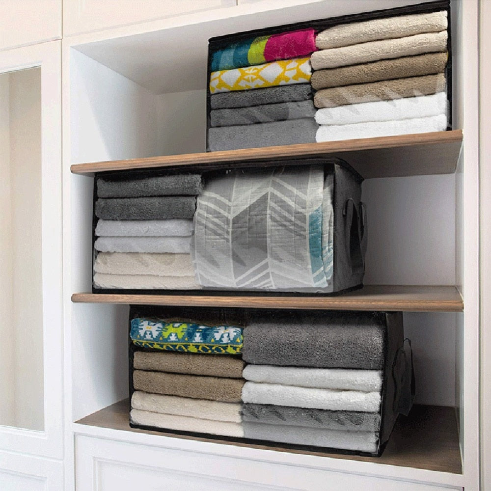 Non-Woven Fabric Folding 2 Pcs Clothes Storage Box