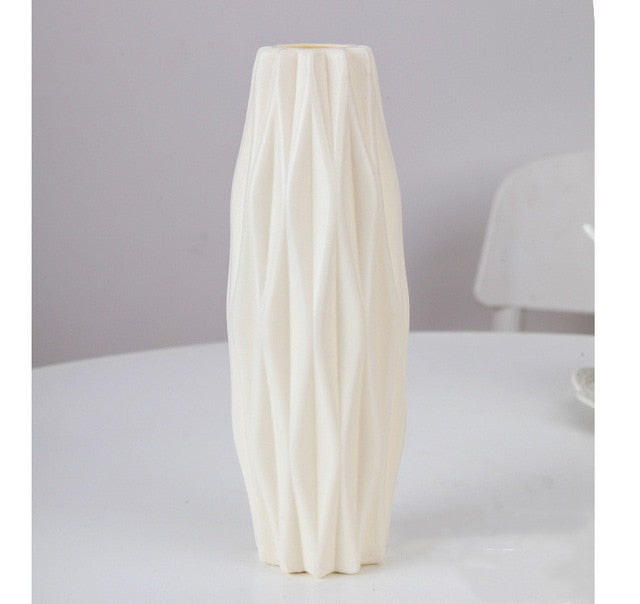 Flower Vase Decoration Home Plastic Vase White Imitation Ceramic Flower Pot Flower Basket Nordic Decoration Vases for Flowers