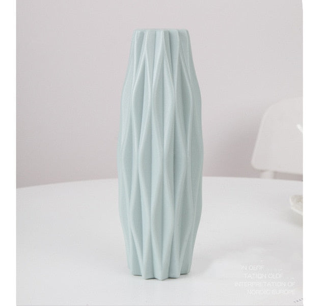 Flower Vase Decoration Home Plastic Vase White Imitation Ceramic Flower Pot Flower Basket Nordic Decoration Vases for Flowers