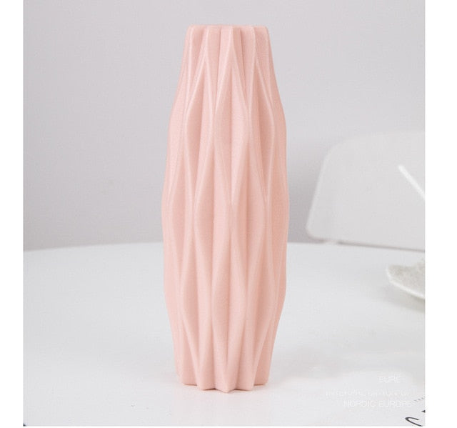 Flower Vase Decoration Home Plastic Vase White Imitation Ceramic Flower Pot Flower Basket Nordic Decoration Vases for Flowers