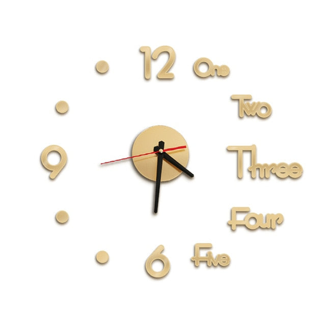 Digital Wall Clock 3D Sticker