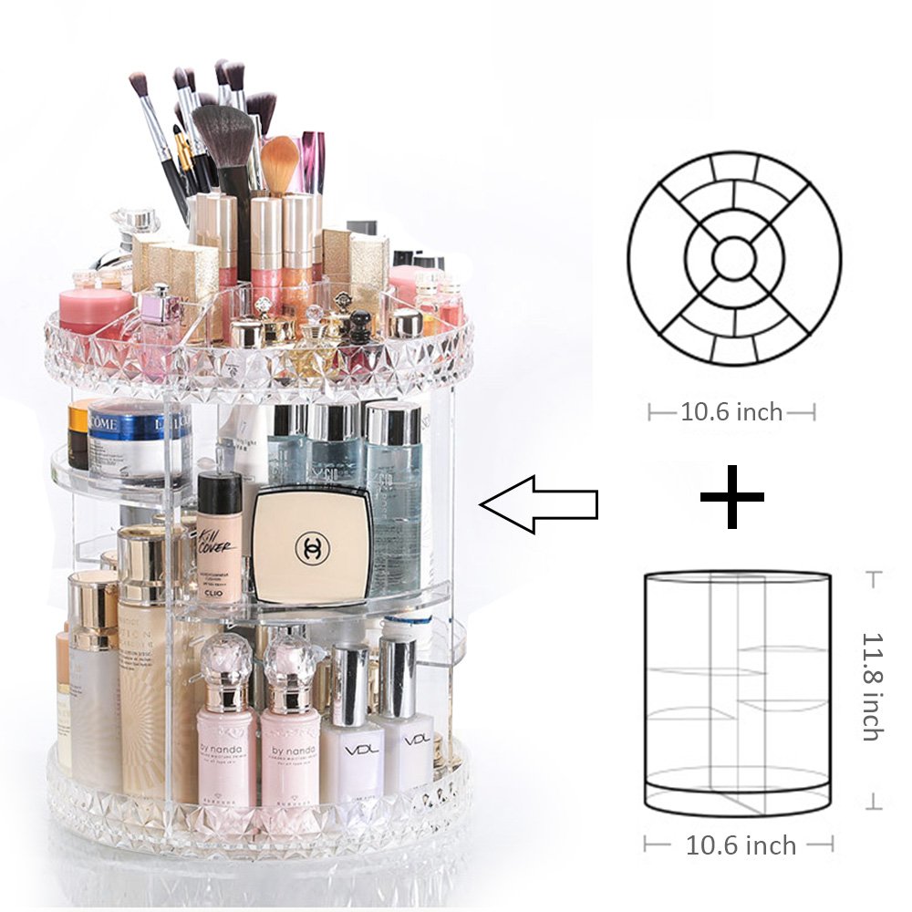 360-Degree Rotating Makeup Organizer