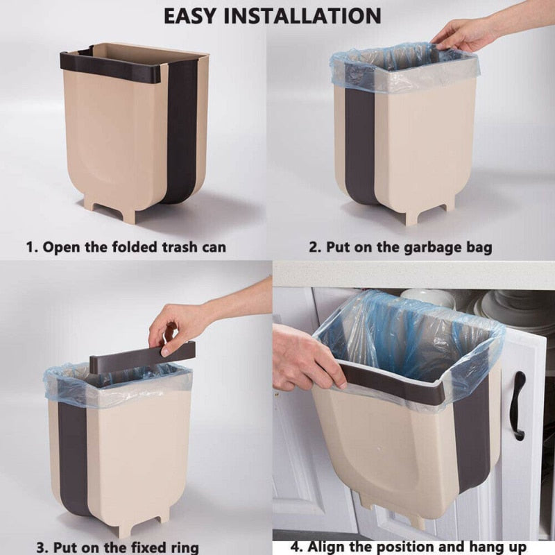 5L 9L Wall Hanging Folding Waste Bin