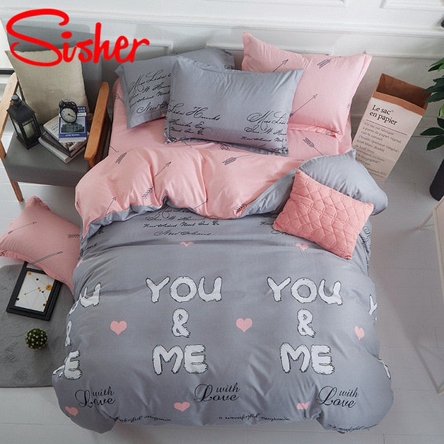 Sisher Bedding Set With Pillowcase Duvet Cover