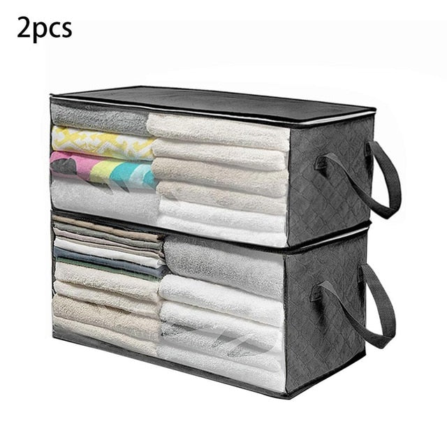 Non-Woven  Fabric Folding 2 Pcs Clothes Storage Box