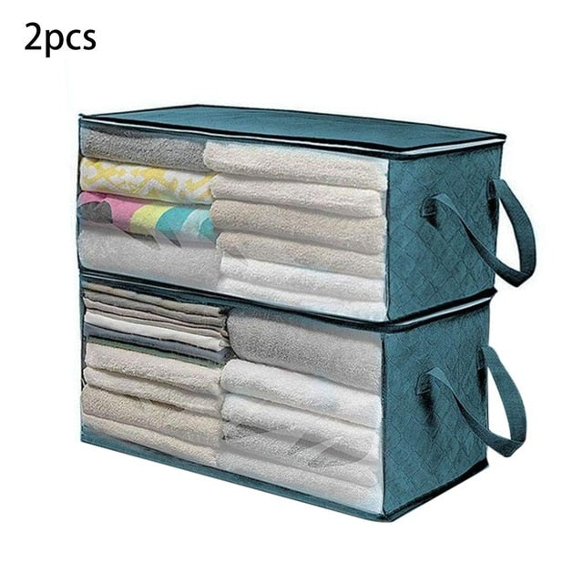 Non-Woven  Fabric Folding 2 Pcs Clothes Storage Box