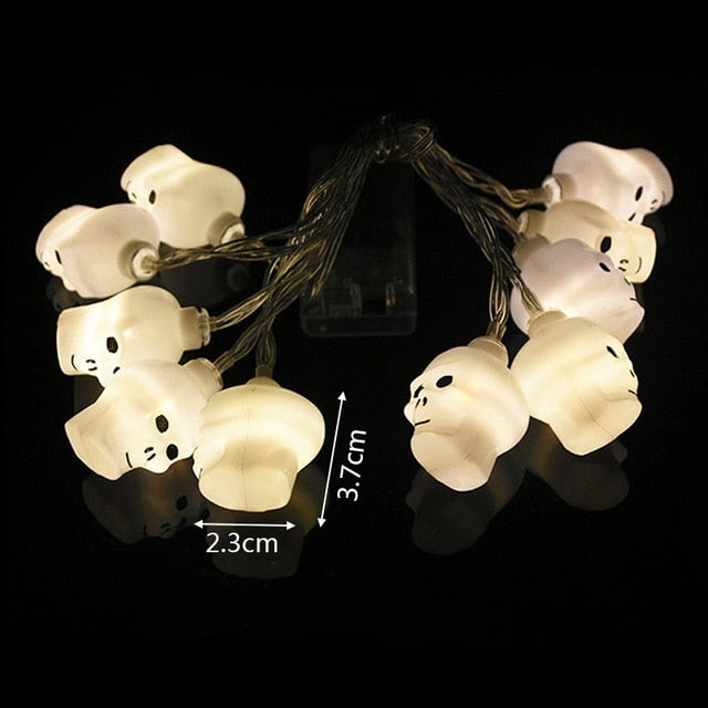 LED Halloween Pumpkin Ghost Skeletons Bat Spider String Decor Light