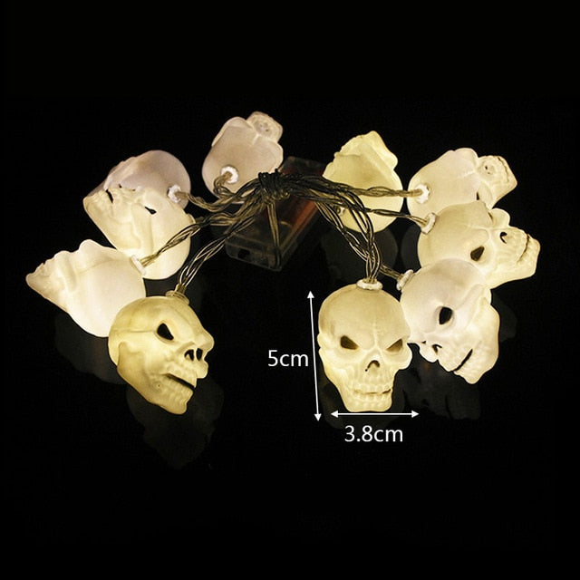 LED Halloween Pumpkin Ghost Skeletons Bat Spider String Decor Light