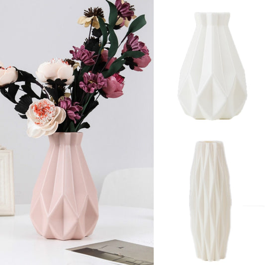 Flower Vase Decoration Home Plastic Vase White Imitation Ceramic Flower Pot Flower Basket Nordic Decoration  Vases for Flowers