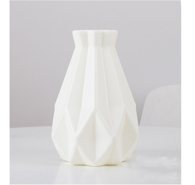 Flower Vase Decoration Home Plastic Vase White Imitation Ceramic Flower Pot Flower Basket Nordic Decoration  Vases for Flowers