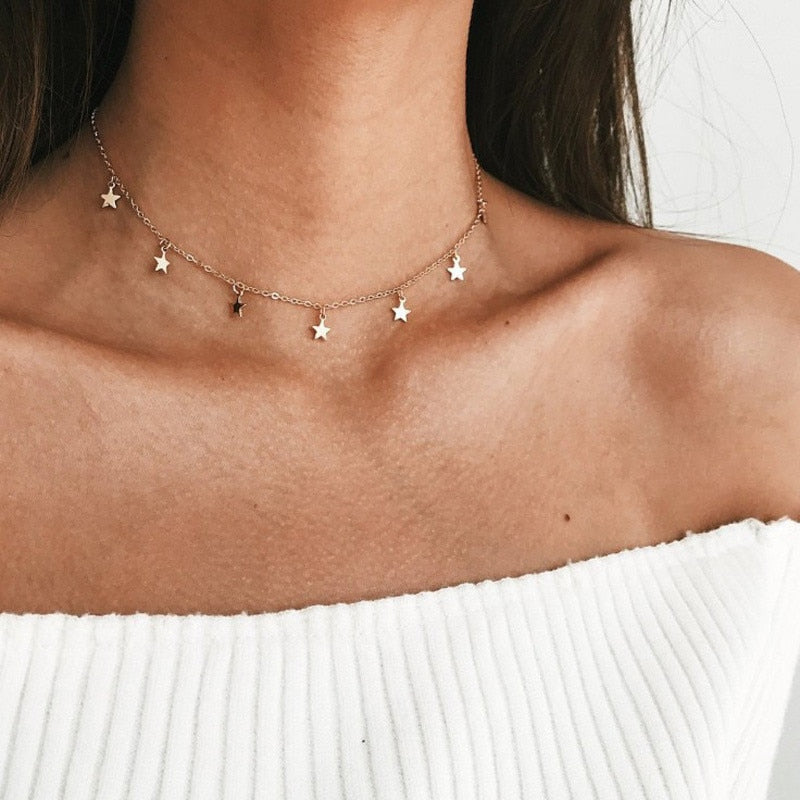 Star Pendant Clavicle Chain Necklace