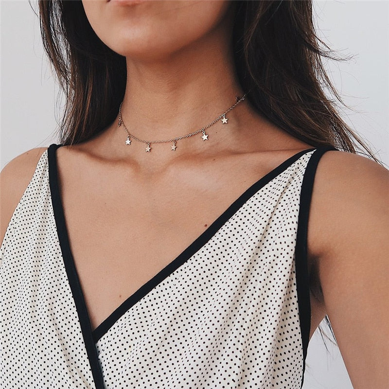 Star Pendant Clavicle Chain Necklace