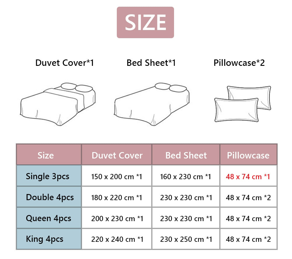 Sisher Bedding Set With Pillowcase Duvet Cover