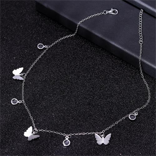 Gold Chain Butterfly Pendant Choker Necklace