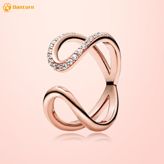Pink Wrapped Open Infinity Ring