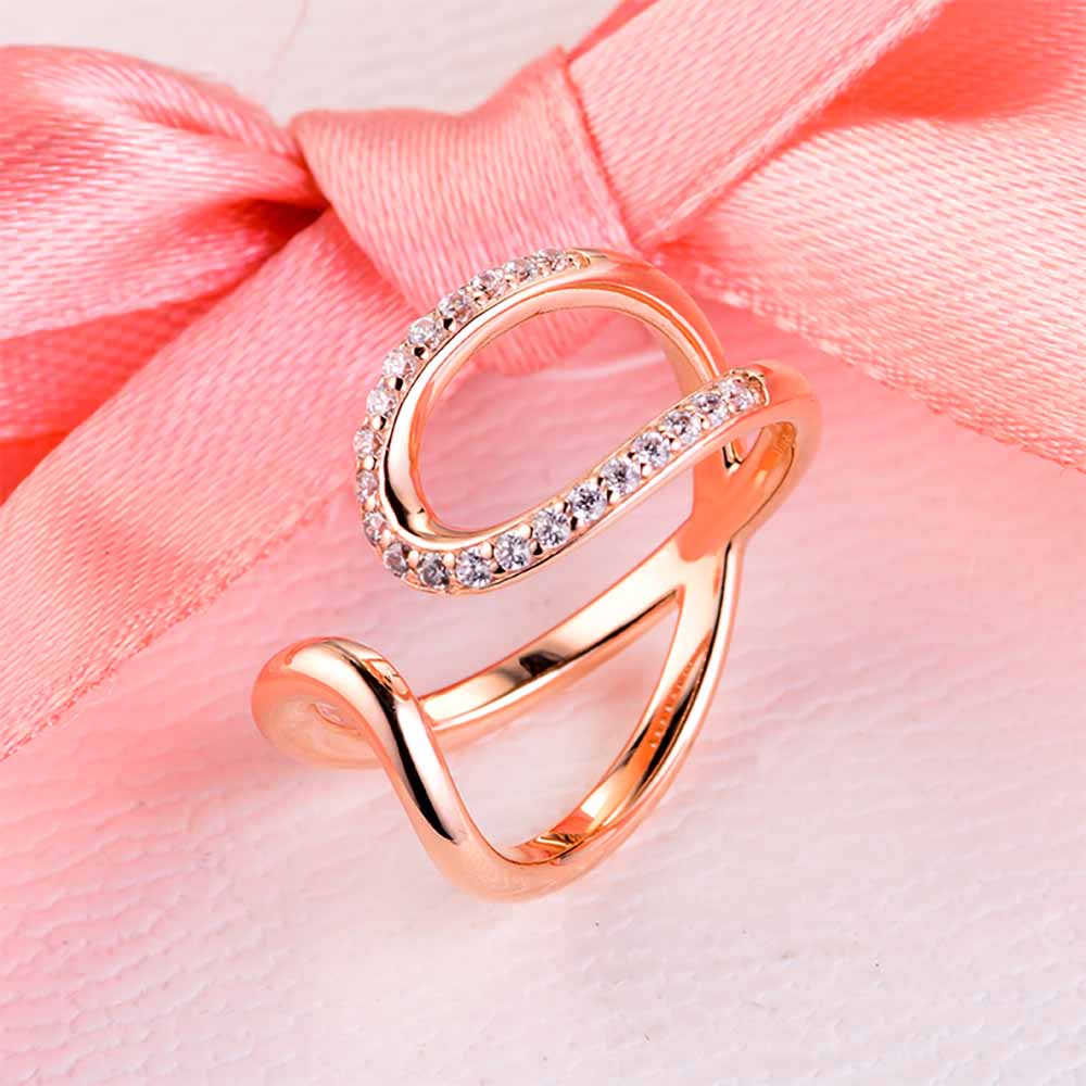 Pink Wrapped Open Infinity Ring