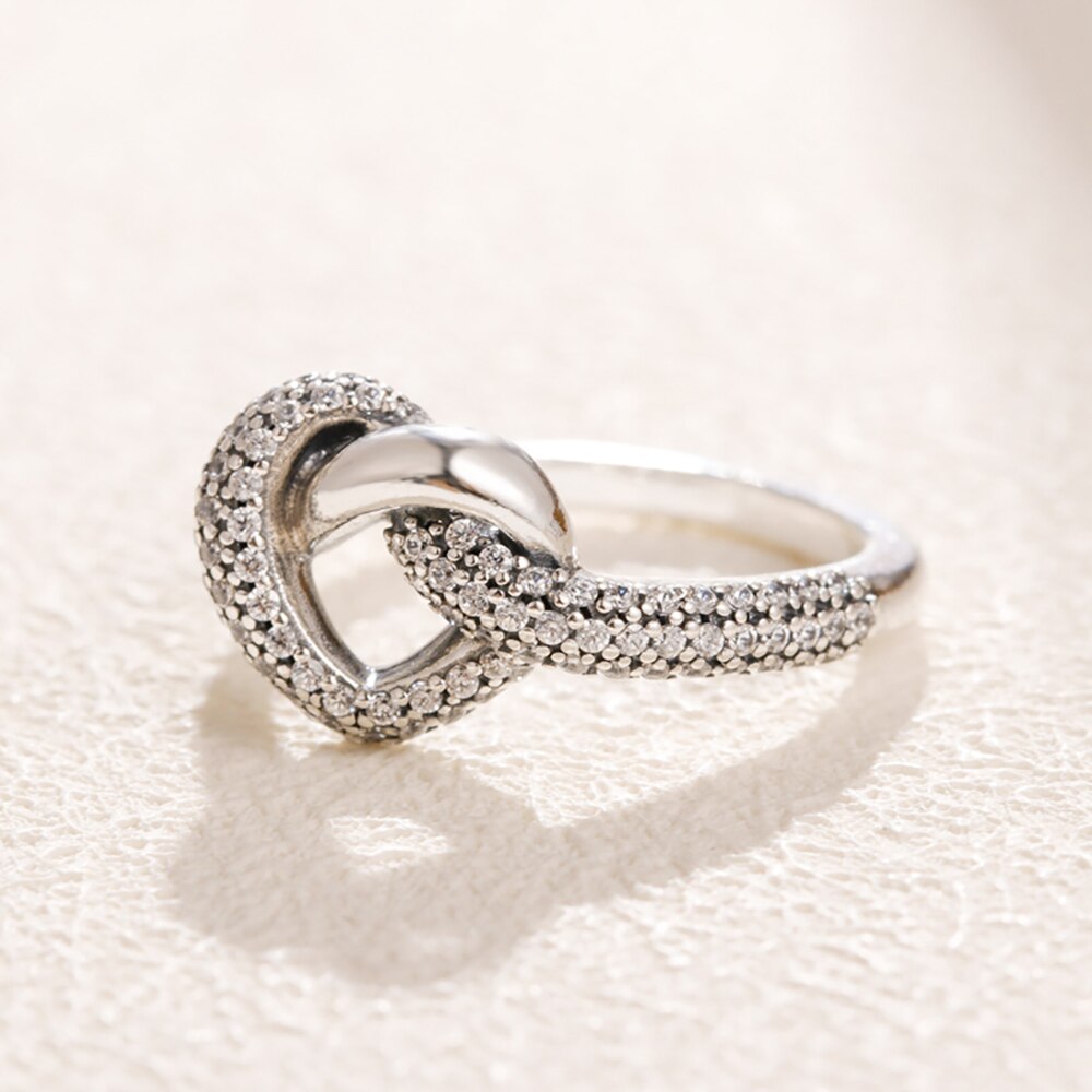 Silver Knotted Heart Ring