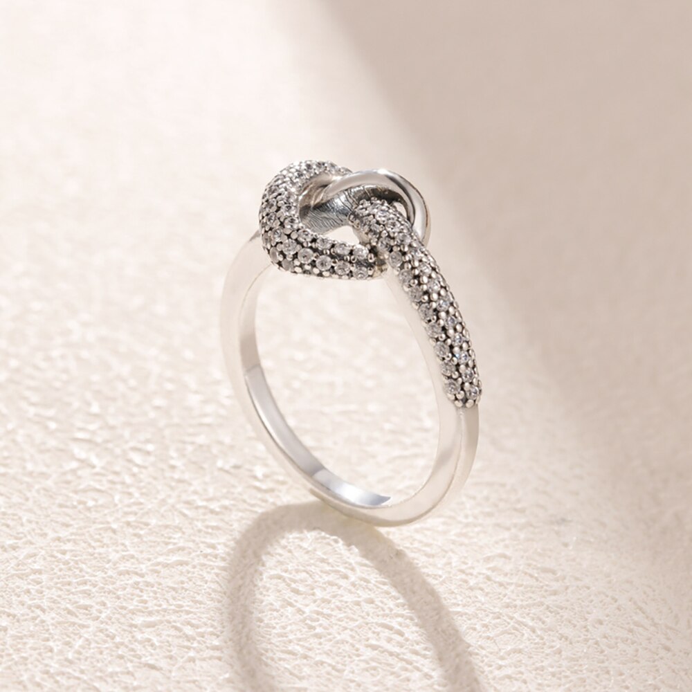 Silver Knotted Heart Ring