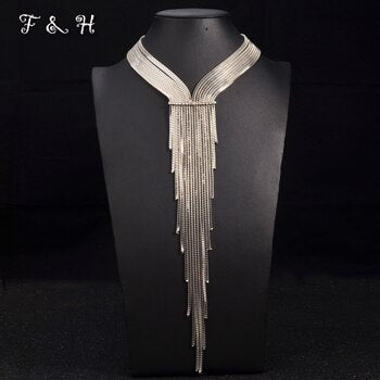 LongTassel Pendant Choker Collar